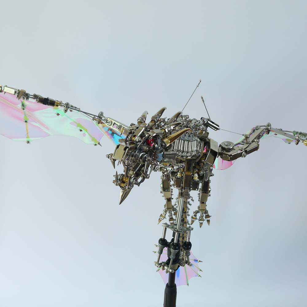 Dragón Mecánico Grande Metal 3D Criatura Mítica