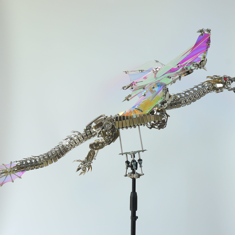 Dragón Mecánico Grande Metal 3D Criatura Mítica