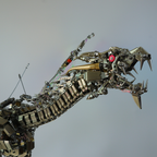Dragón Mecánico Grande Metal 3D Criatura Mítica