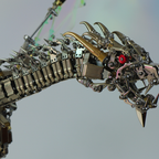 Dragón Mecánico Grande Metal 3D Criatura Mítica