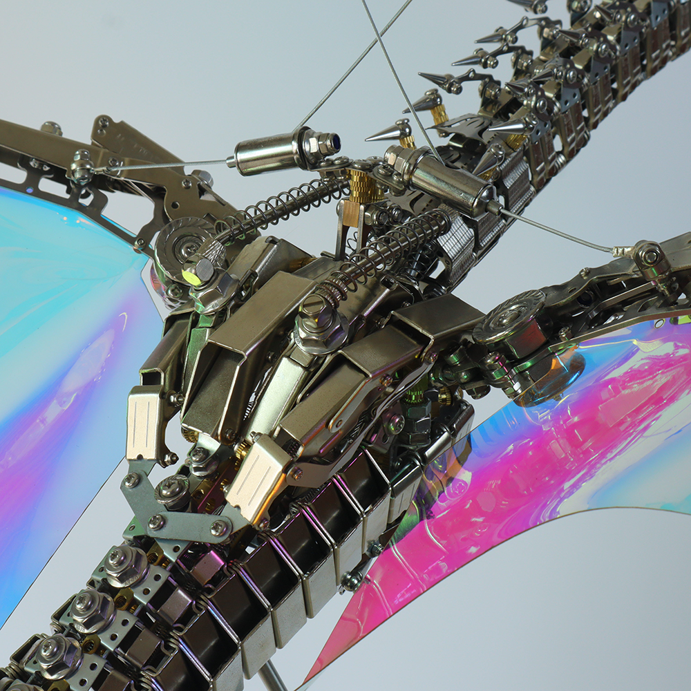 Dragón Mecánico Grande Metal 3D Criatura Mítica