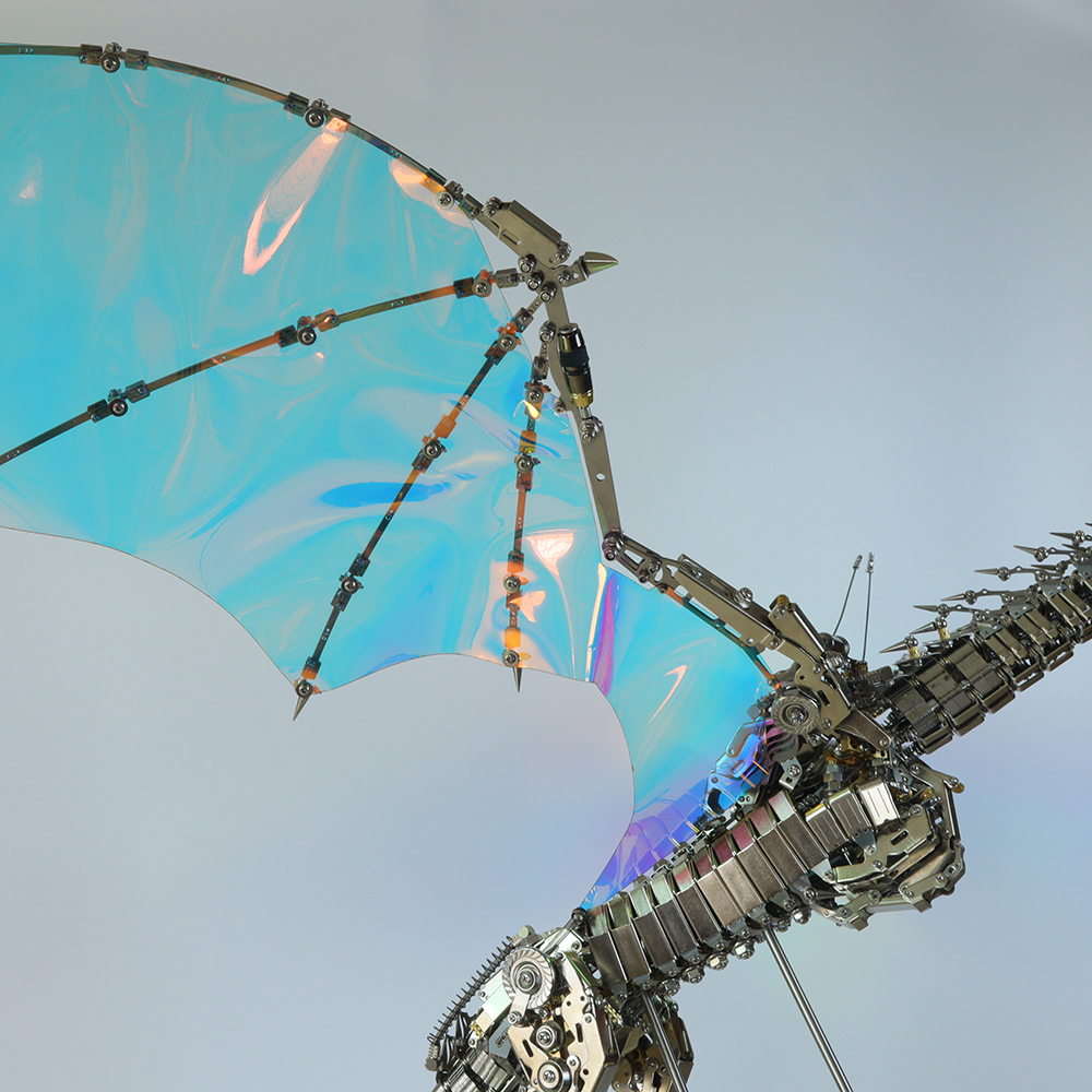 Dragón Mecánico Grande Metal 3D Criatura Mítica