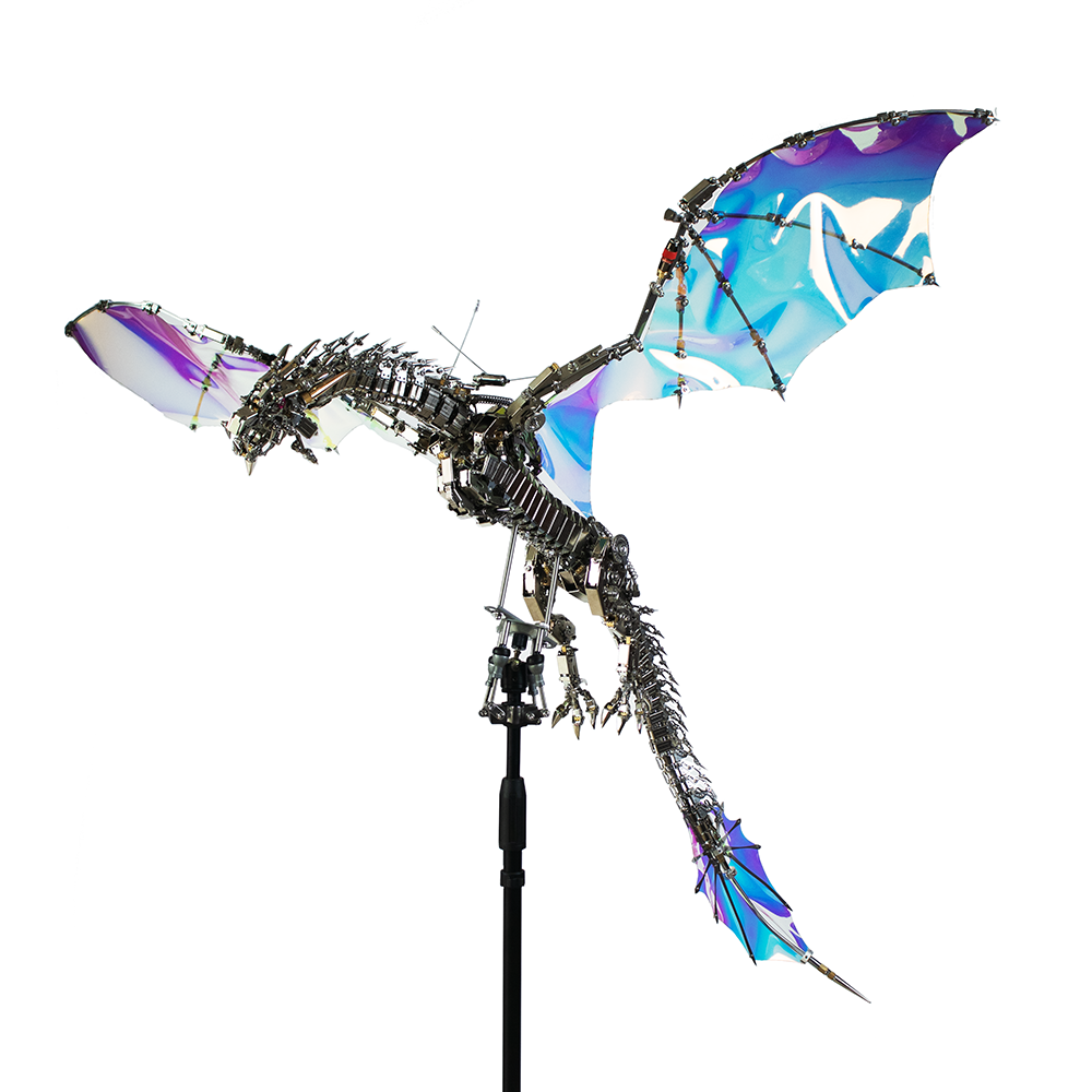 Dragón Mecánico Grande Metal 3D Criatura Mítica