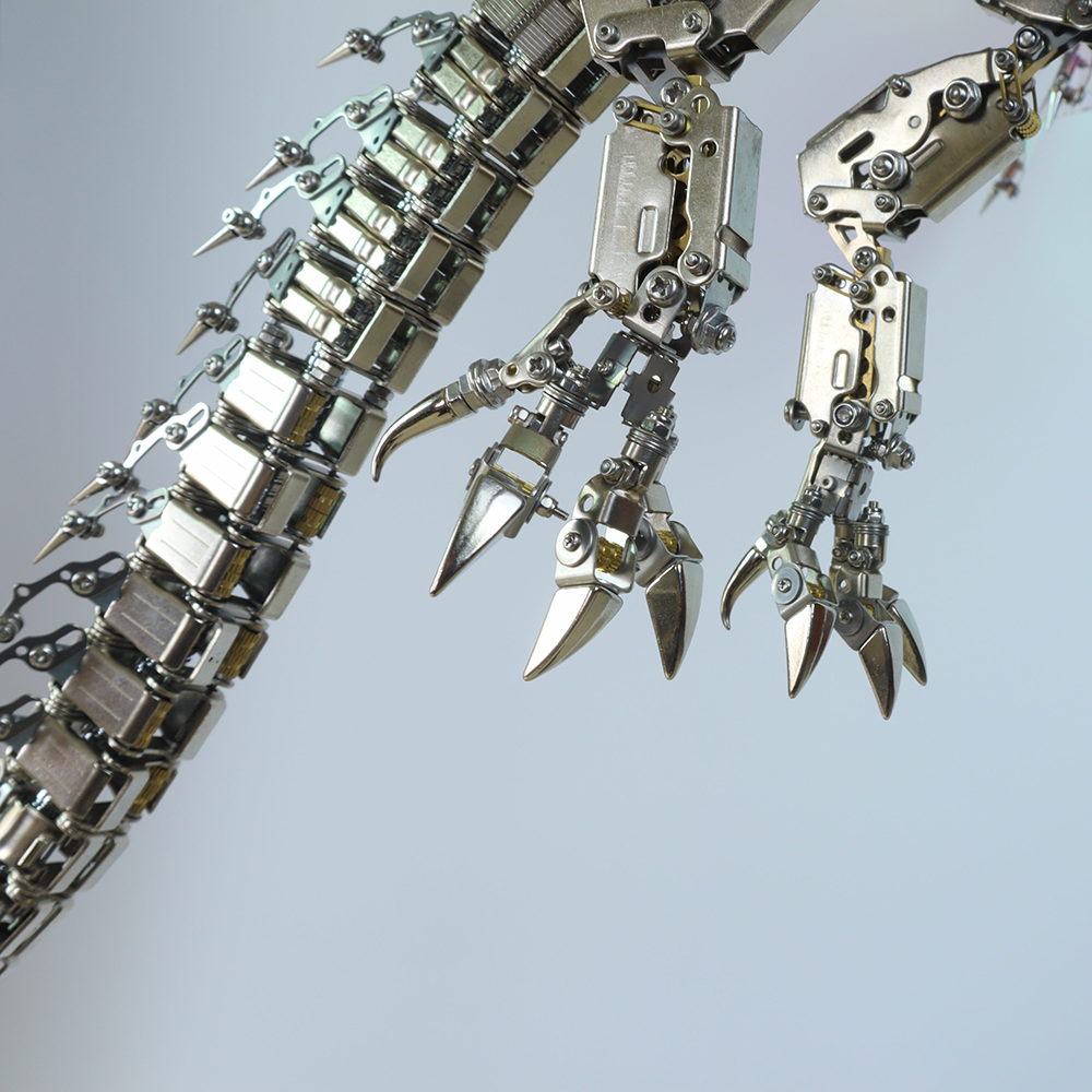 Dragón Mecánico Grande Metal 3D Criatura Mítica