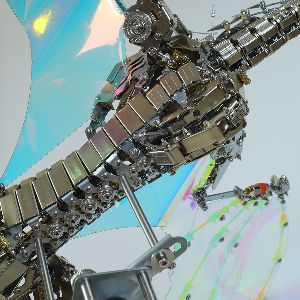 Dragón Mecánico Grande Metal 3D Criatura Mítica