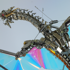 Dragón Mecánico Grande Metal 3D Criatura Mítica