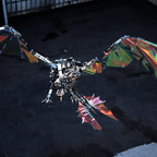 Dragón Mecánico Grande Metal 3D Criatura Mítica