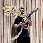 Dragón Mecánico Grande Metal 3D Criatura Mítica