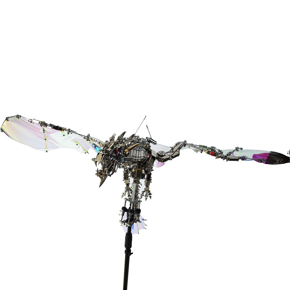 Dragón Mecánico Grande Metal 3D Criatura Mítica