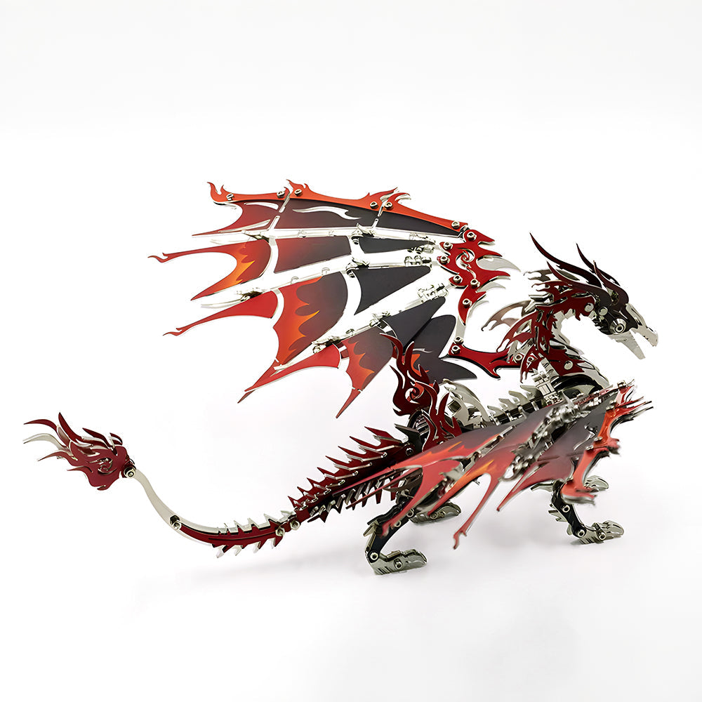 Dragón de Fuego Mecánico Metal 3D