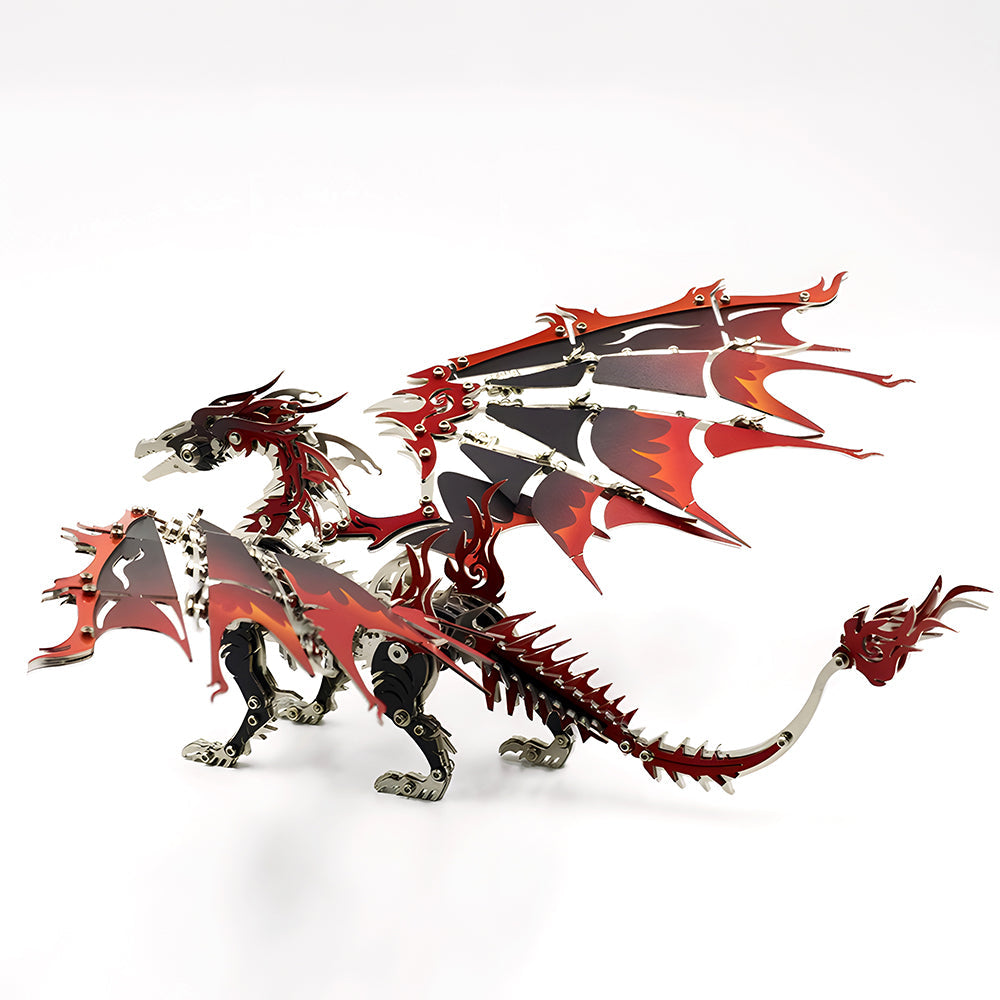 Dragón de Fuego Mecánico Metal 3D