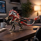 Dragón de Fuego Mecánico Metal 3D