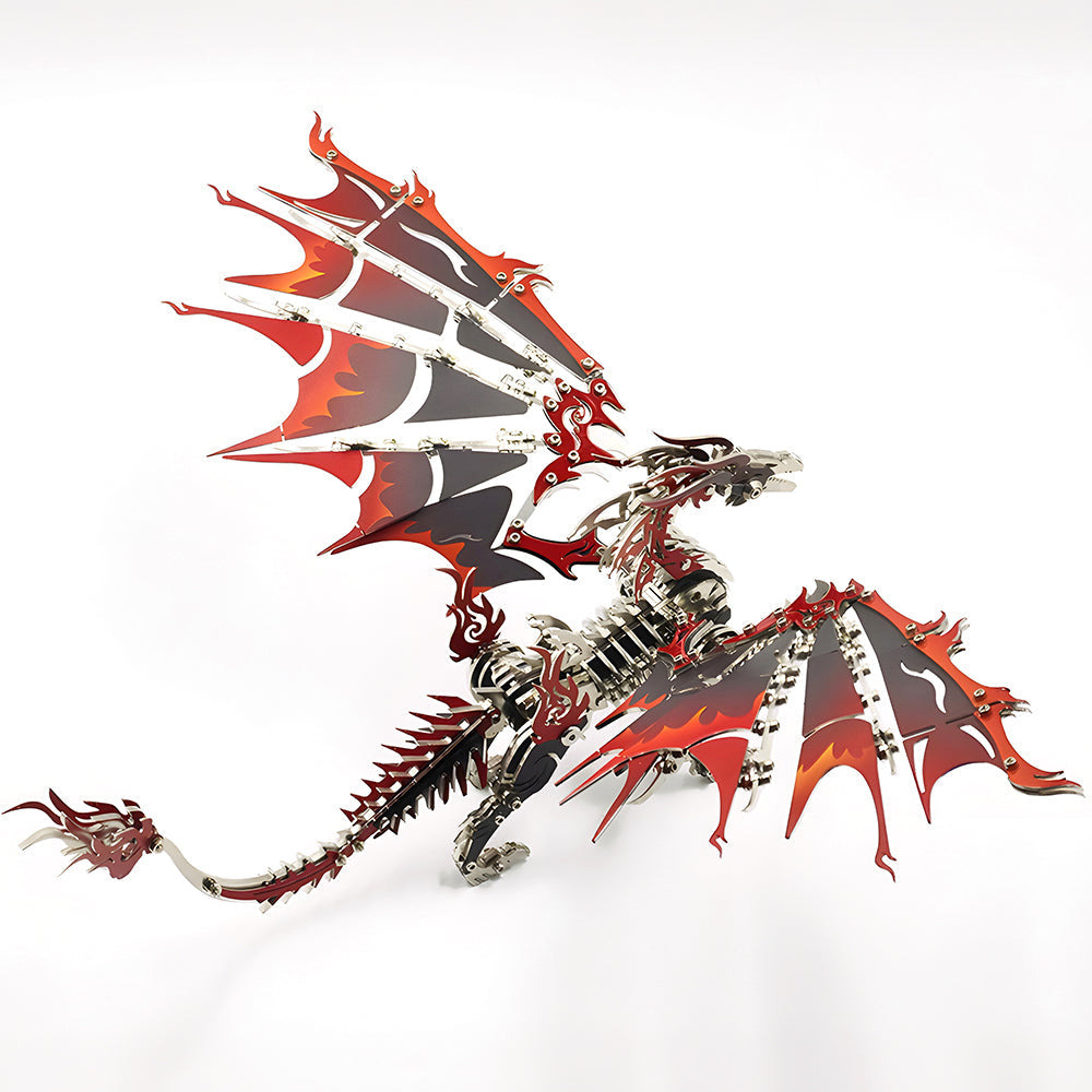 Dragón de Fuego Mecánico Metal 3D