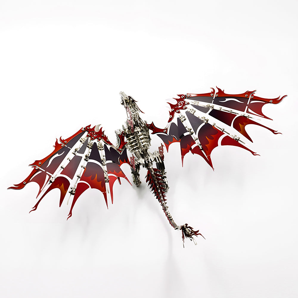 Dragón de Fuego Mecánico Metal 3D
