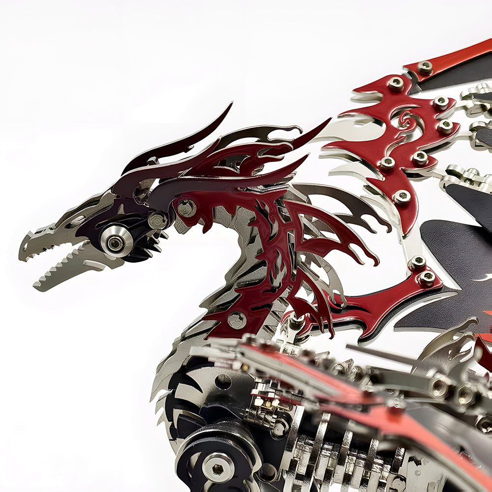 Dragón de Fuego Mecánico Metal 3D