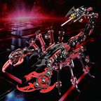Escorpión Mecánico Rojo Negro Metal 3D
