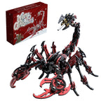Escorpión Mecánico Rojo Negro Metal 3D