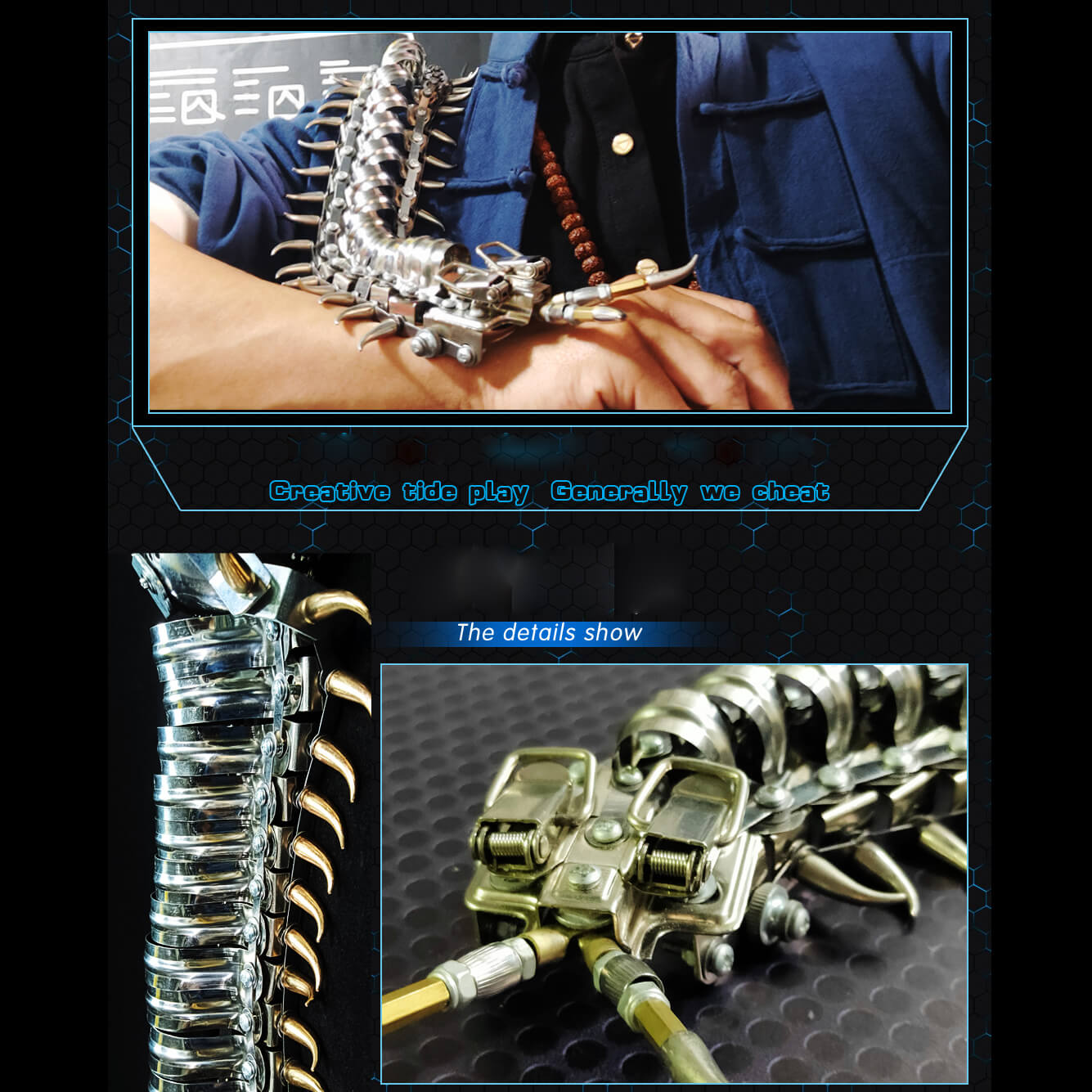 Ciempiés Metal 3D