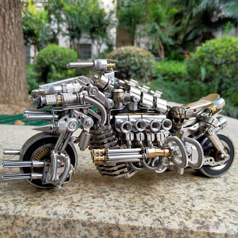 Motocicleta Mecánica Metal 3D 800 piezas