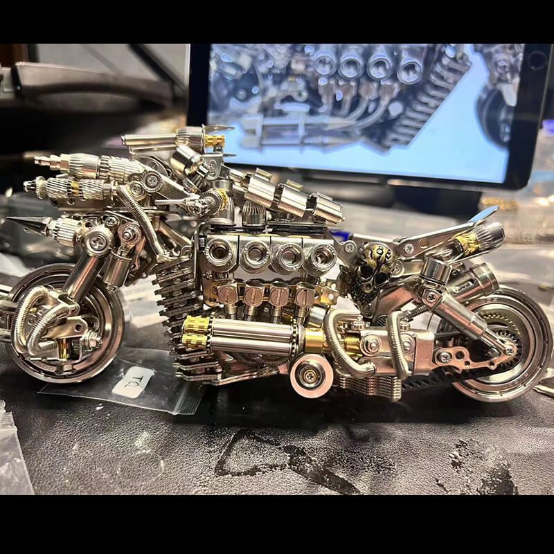 Motocicleta Mecánica Metal 3D 800 piezas