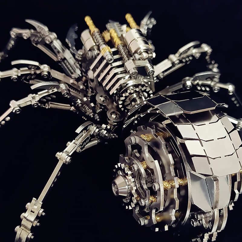 Araña Mecánica Giratoria Metal 3D con Luces