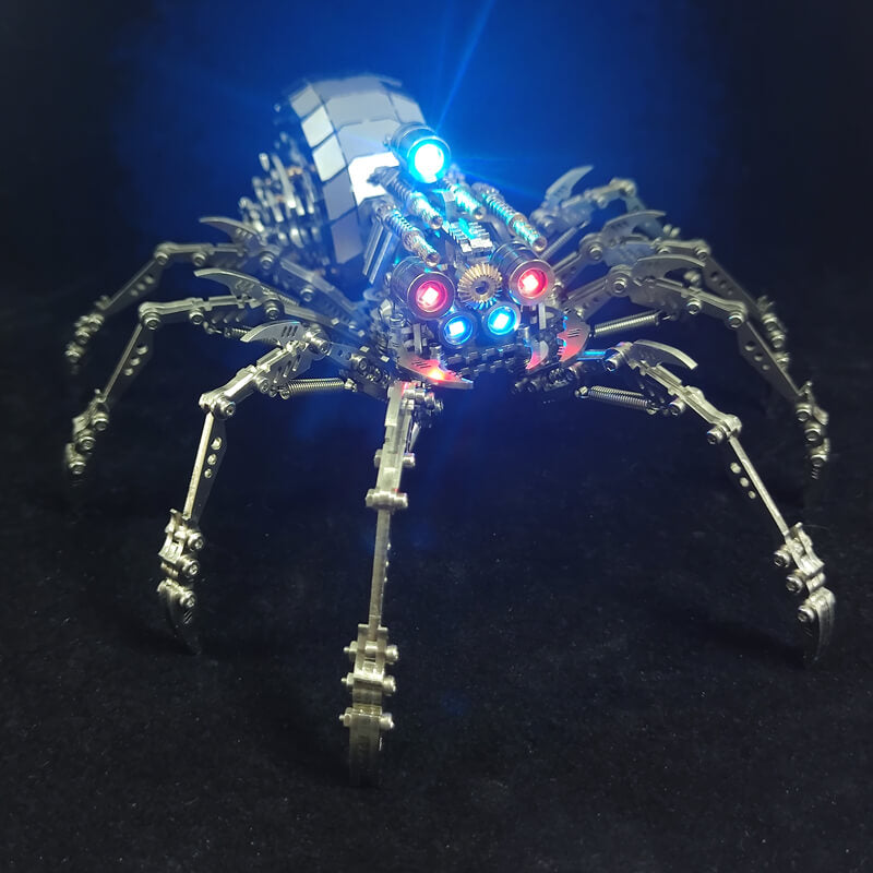 Araña Mecánica Giratoria Metal 3D con Luces