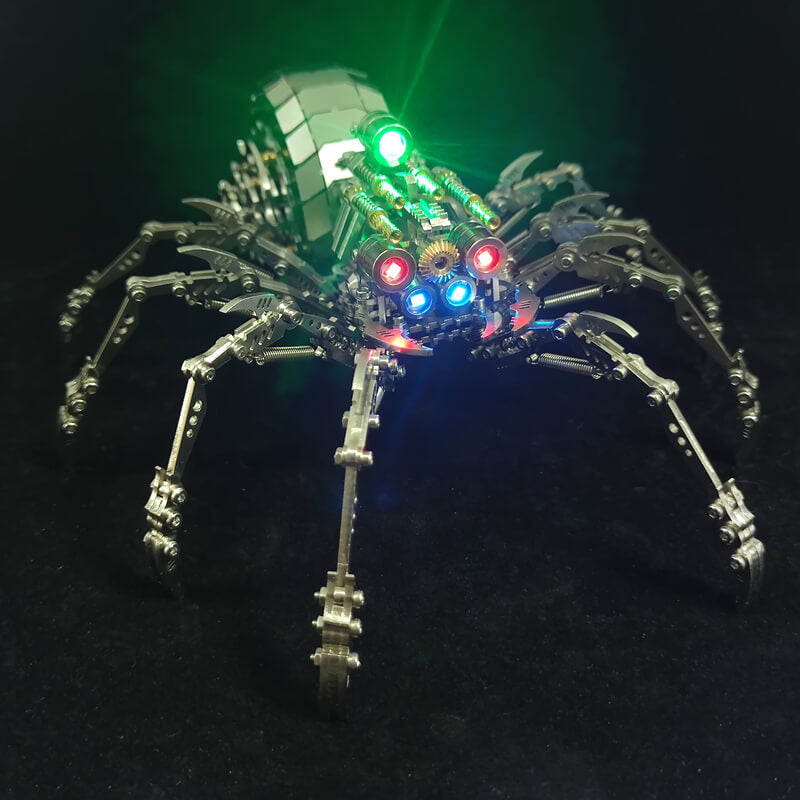 Araña Mecánica Giratoria Metal 3D con Luces