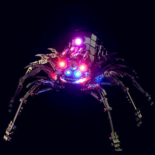 Araña Mecánica Giratoria Metal 3D con Luces