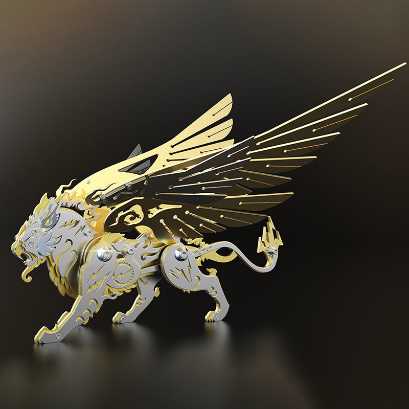 Tigre con Alas Criatura Mítica Metal 3D