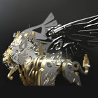 Tigre con Alas Criatura Mítica Metal 3D