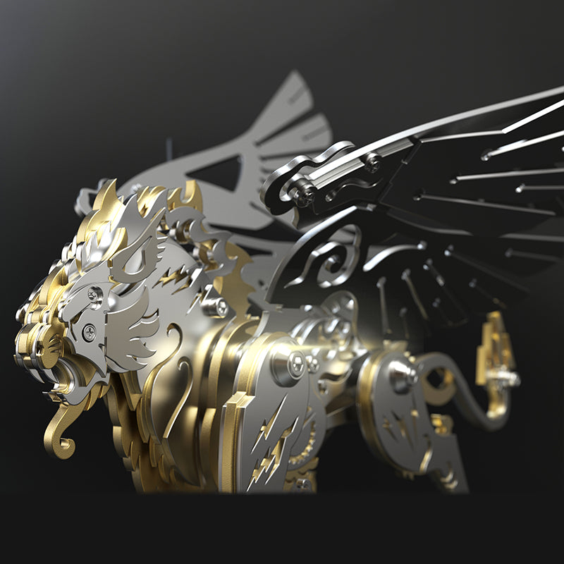 Tigre con Alas Criatura Mítica Metal 3D
