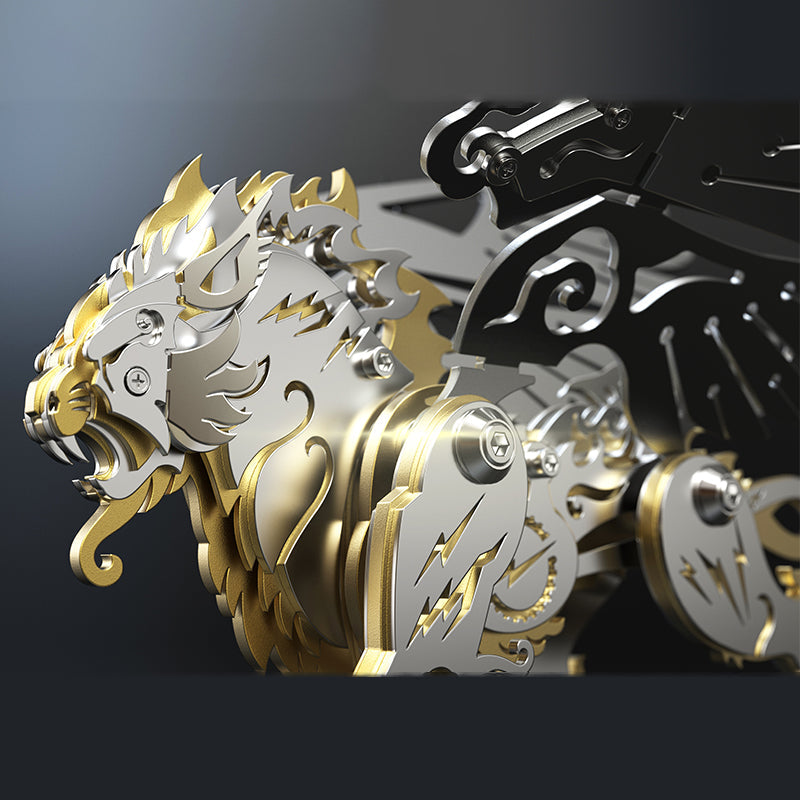 Tigre con Alas Criatura Mítica Metal 3D