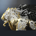 Tigre con Alas Criatura Mítica Metal 3D