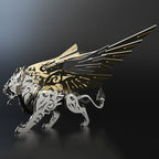 Tigre con Alas Criatura Mítica Metal 3D
