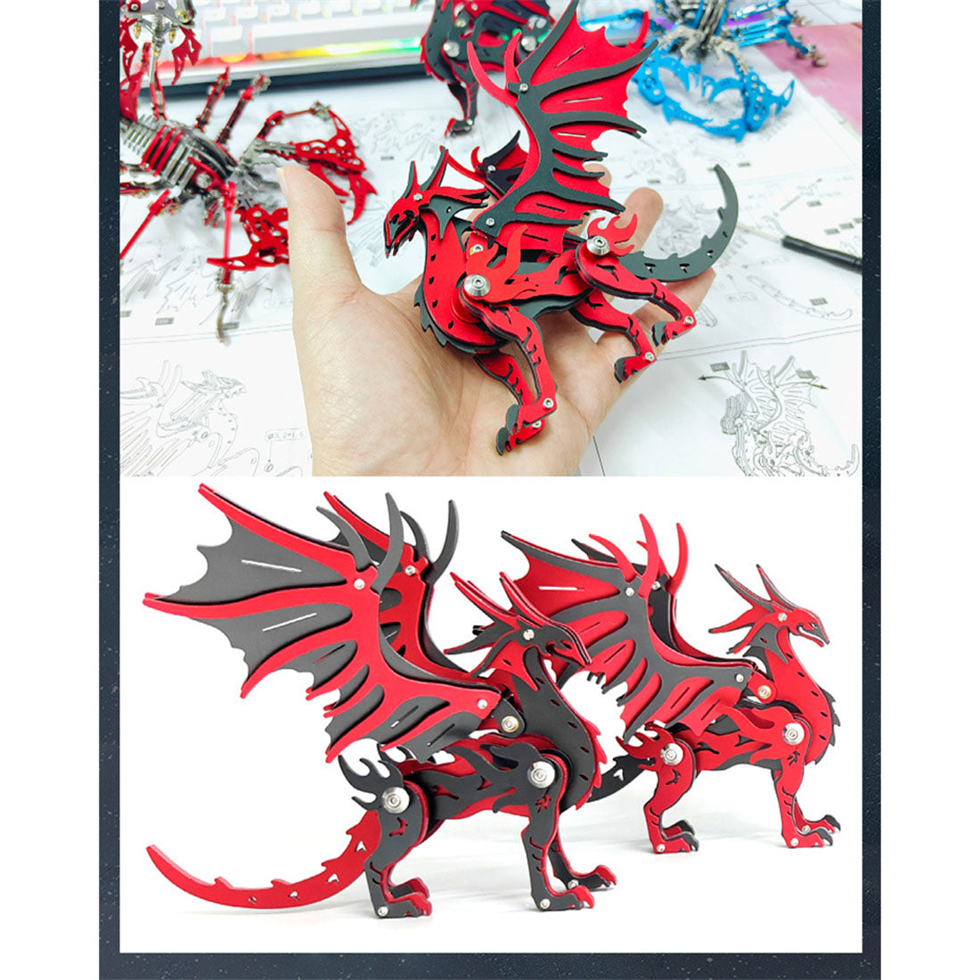Pterosaurio Criatura Mítica Metal 3D