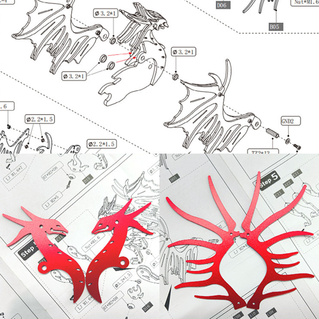 Pterosaurio Criatura Mítica Metal 3D