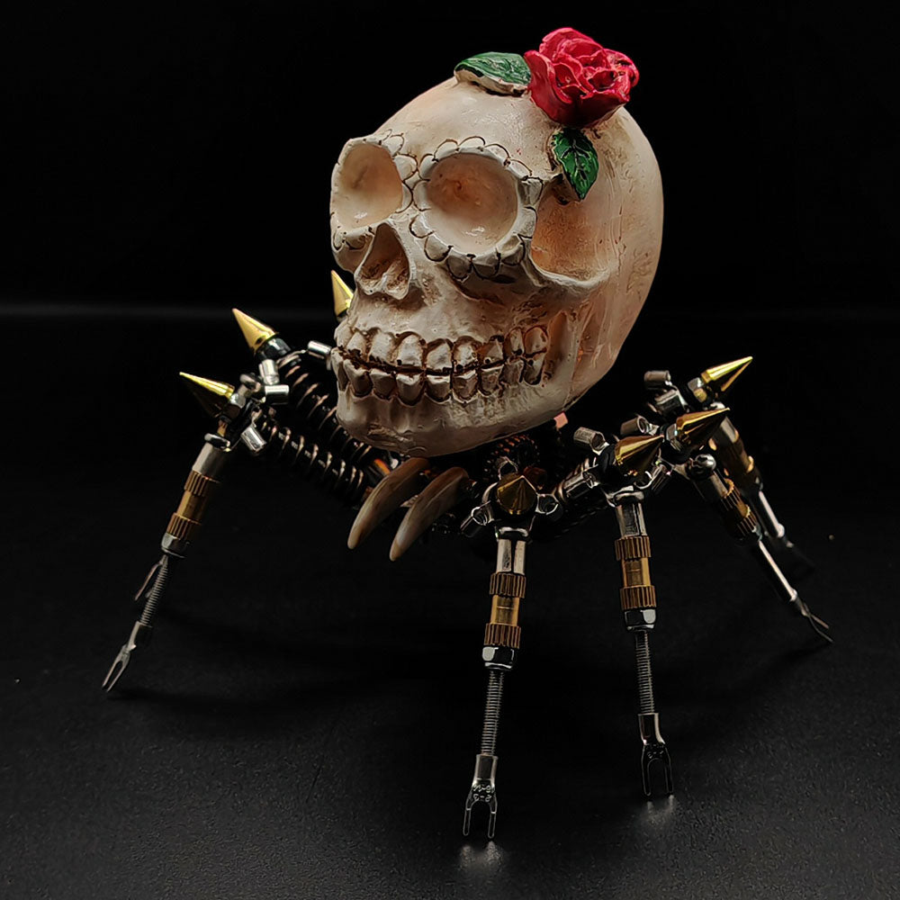 Araña Calavera Luz Nocturna Metal 3D Halloween