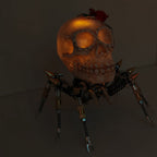 Araña Calavera Luz Nocturna Metal 3D Halloween