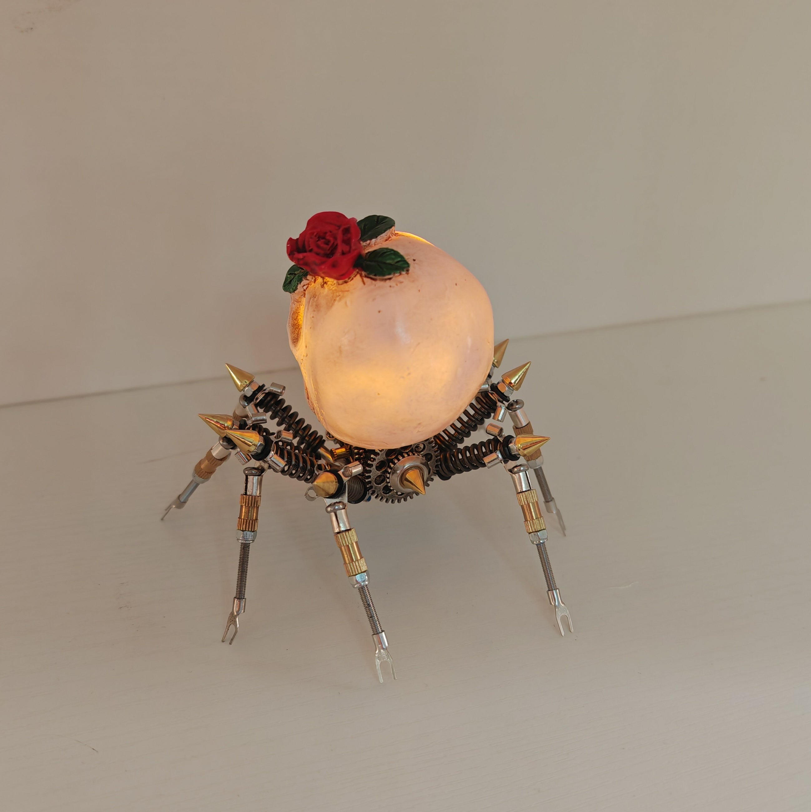 Araña Calavera Luz Nocturna Metal 3D Halloween