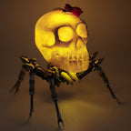 Araña Calavera Luz Nocturna Metal 3D Halloween