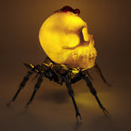 Araña Calavera Luz Nocturna Metal 3D Halloween