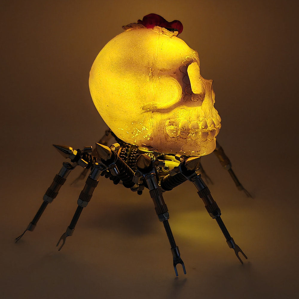 Araña Calavera Luz Nocturna Metal 3D Halloween