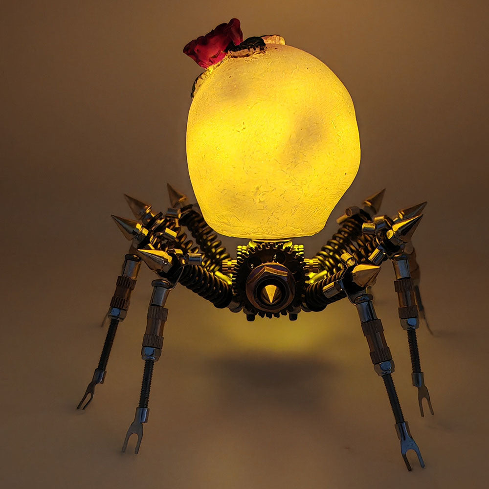 Araña Calavera Luz Nocturna Metal 3D Halloween