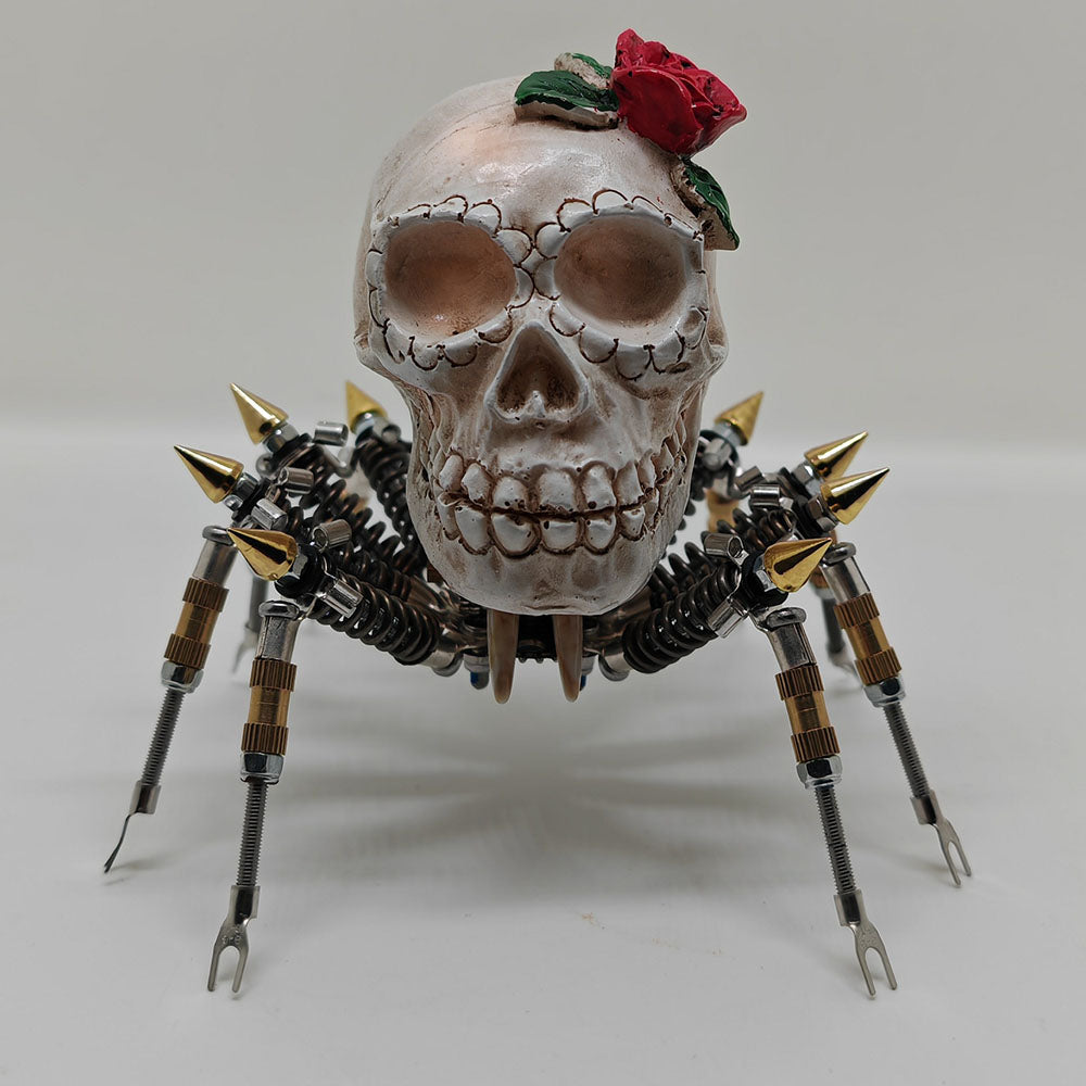 Araña Calavera Luz Nocturna Metal 3D Halloween