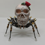Araña Calavera Luz Nocturna Metal 3D Halloween