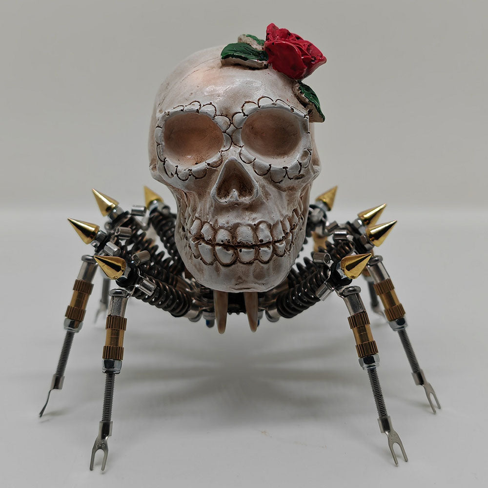 Araña Calavera Luz Nocturna Metal 3D Halloween