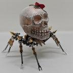 Araña Calavera Luz Nocturna Metal 3D Halloween