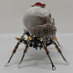 Araña Calavera Luz Nocturna Metal 3D Halloween
