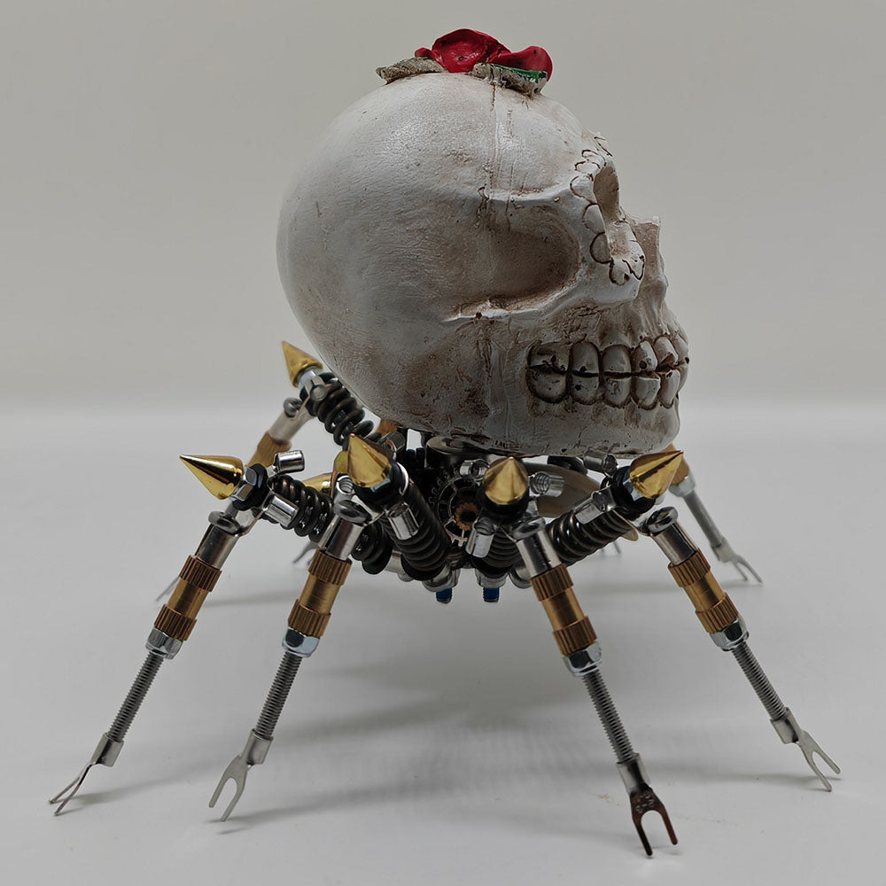 Araña Calavera Luz Nocturna Metal 3D Halloween