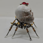 Araña Calavera Luz Nocturna Metal 3D Halloween
